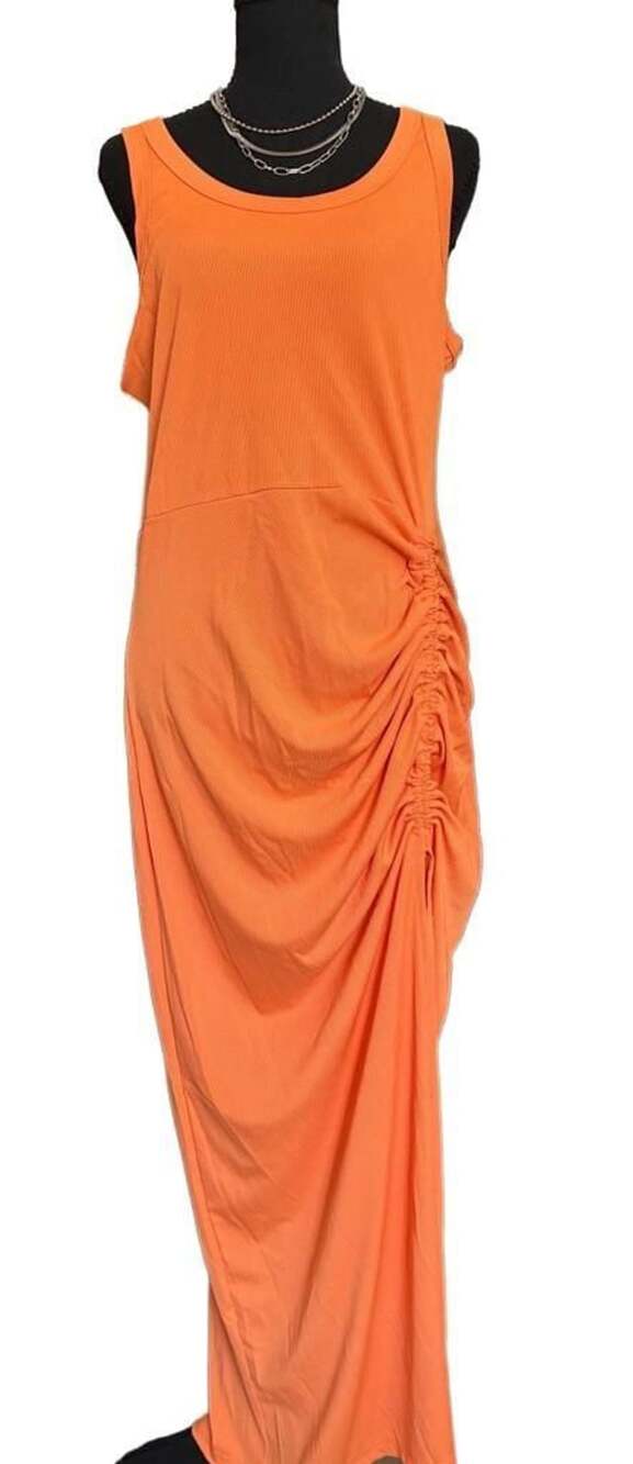 Chic Me sleeveless ribbed neon orange maxi dress-NWOT-Size XXL